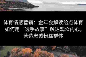 体育情感营销：金年会解读给点体育如何用“选手故事”触达观众内心，营造忠诚粉丝群体